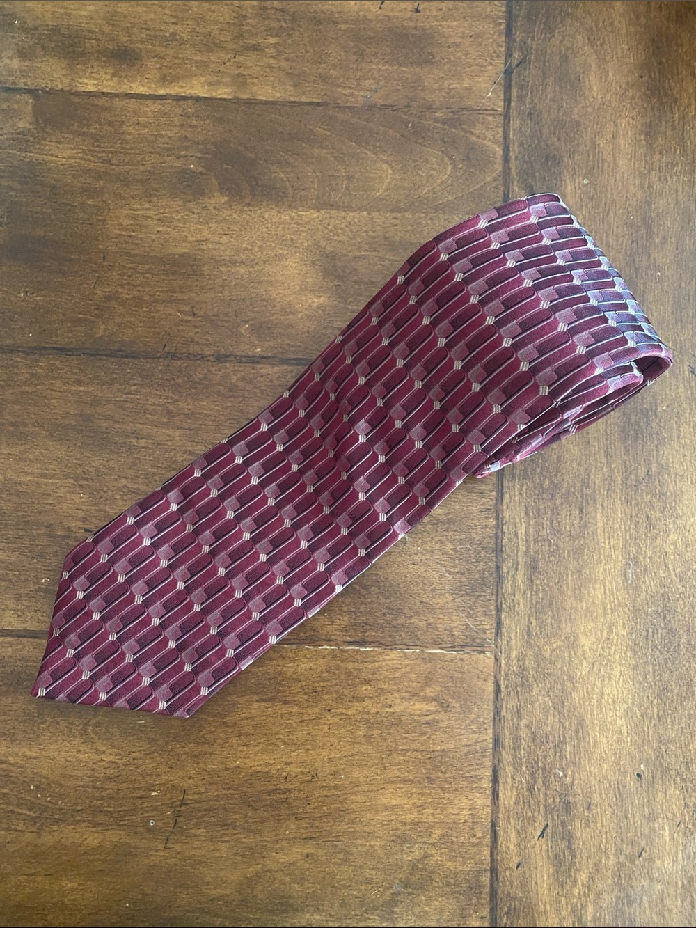 Enrico Guccini 100% silk Classic Burgundy Patterned Men’s Tie